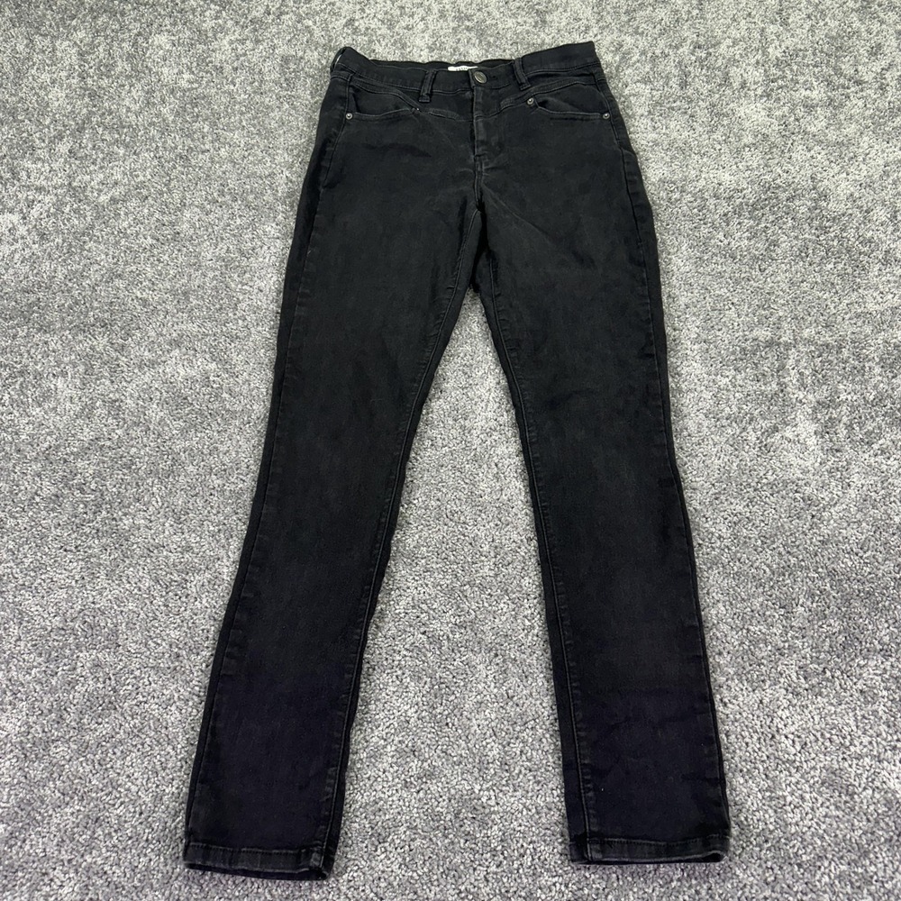 Mudd Jeans Juniors 9 Black Mid Rise Skinny Stretch Denim Dark Wash Casual City